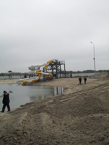 Аквапарк на пляже Александровский парк г. Ульяновск